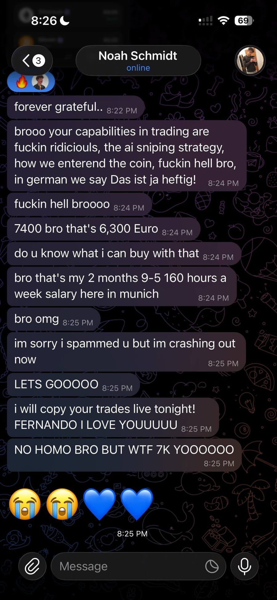Screenshot van een communitylid dat portfoliowinst rapporteert dankzij $LIZZY